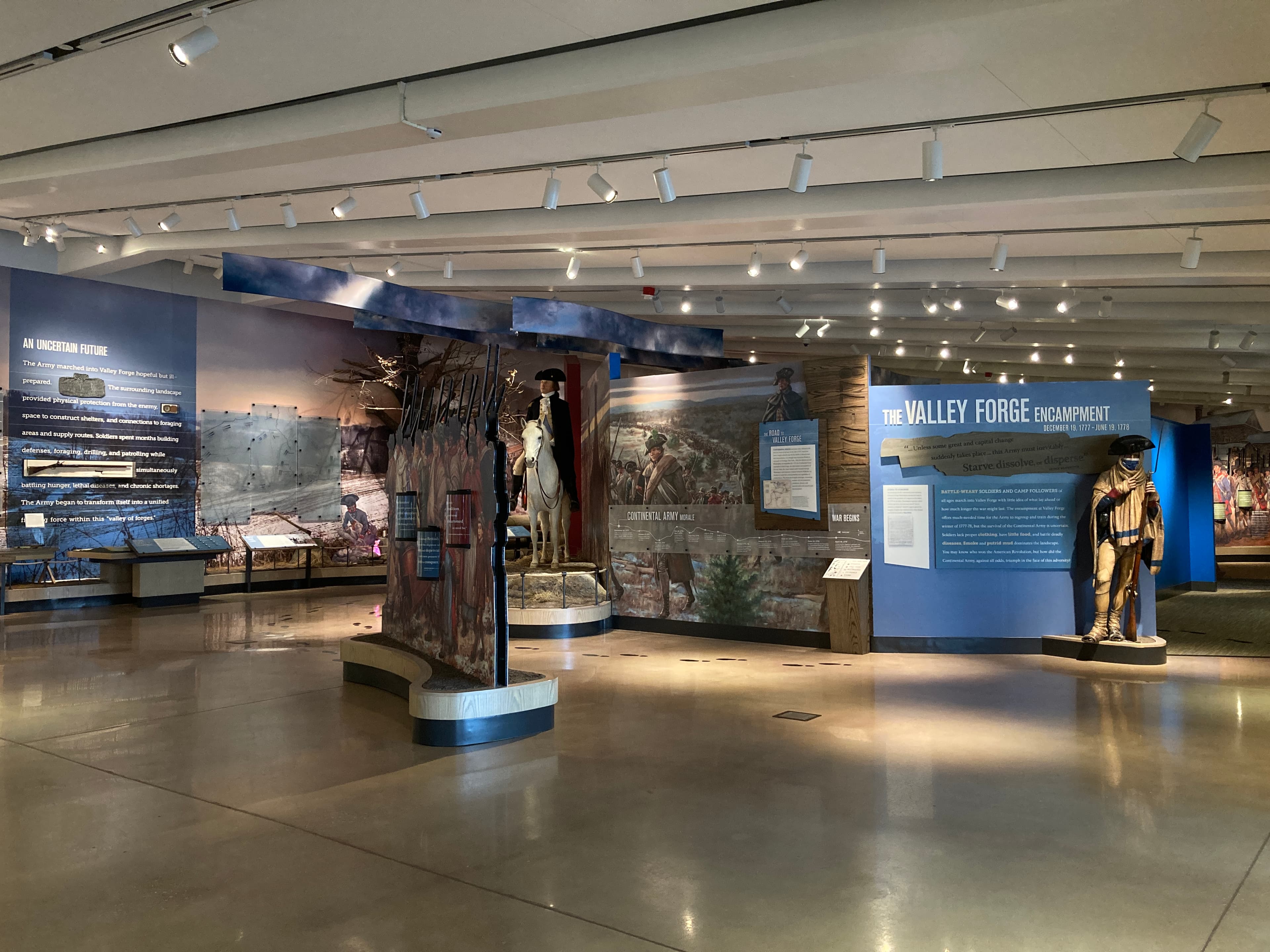exhibit space with written exhibits and tactile models